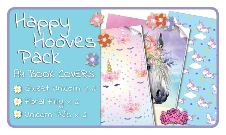 Happy Hooves A4 School Book Cover Pack