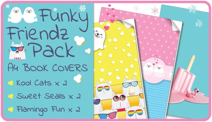 Funky Friends A4 School Book Cover Pack