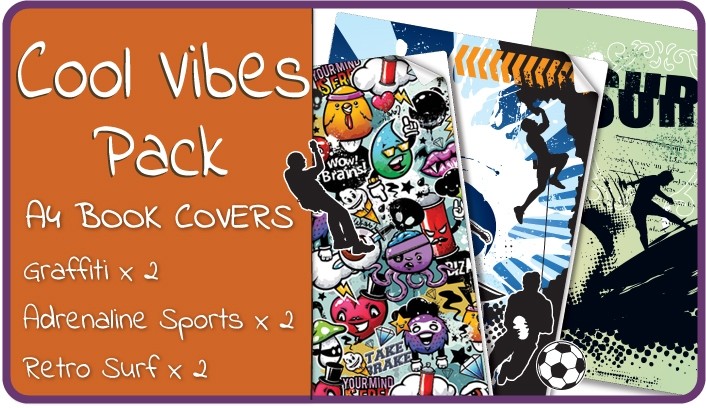 Cool Vibes A4 Book Cover Pack