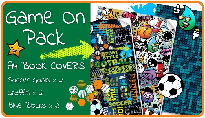 Game On A4 School Book Cover Pack