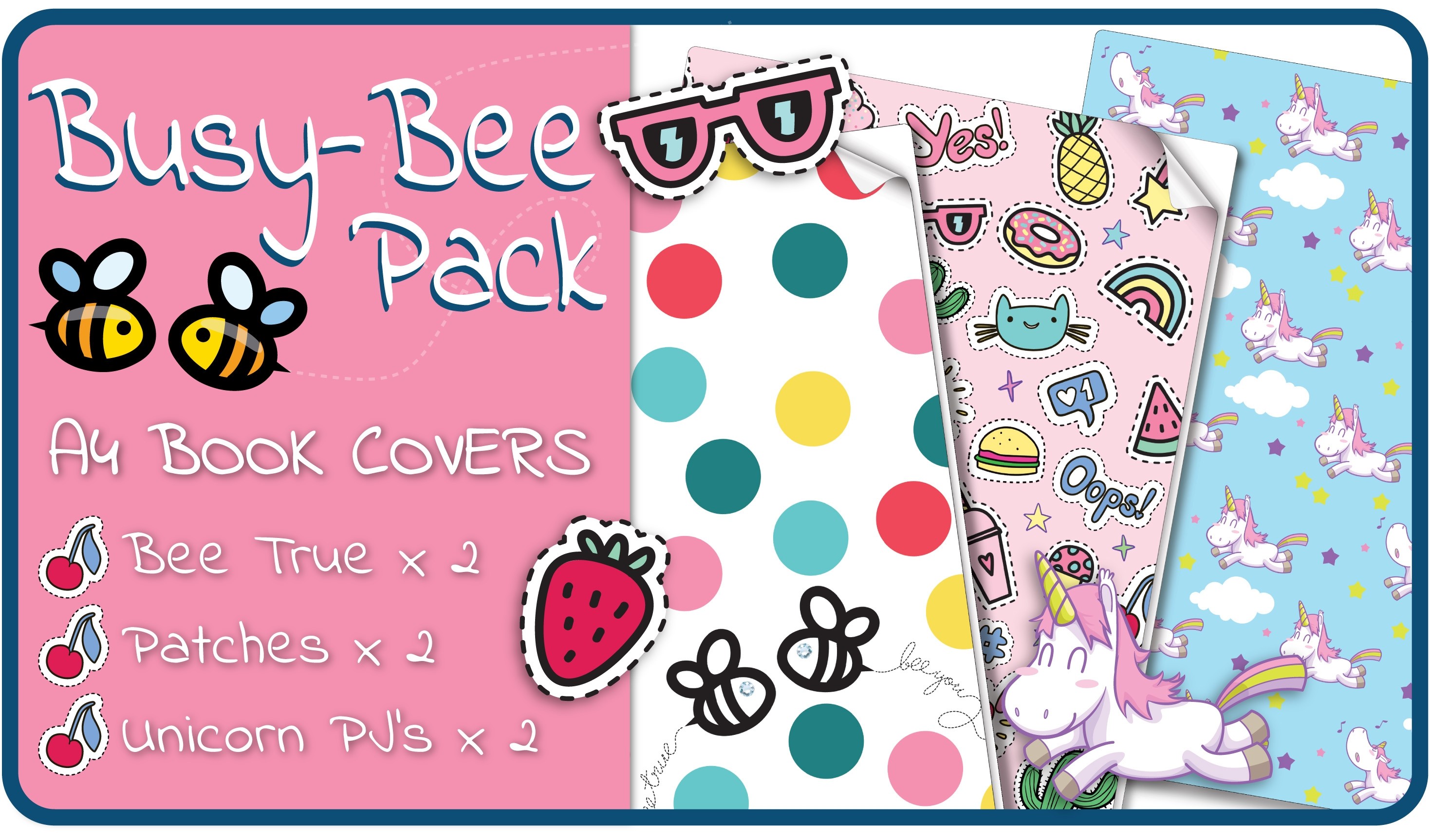 Busy-Bee A4 School Book Covers - 6 pack Slip-On PVC Jackets