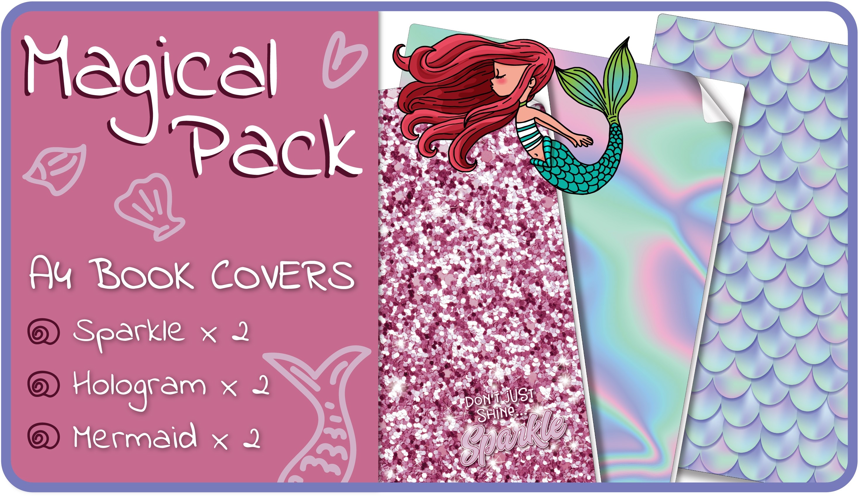Magical A4 School Book Covers - 6 Pack Slip-On PVC Jackets