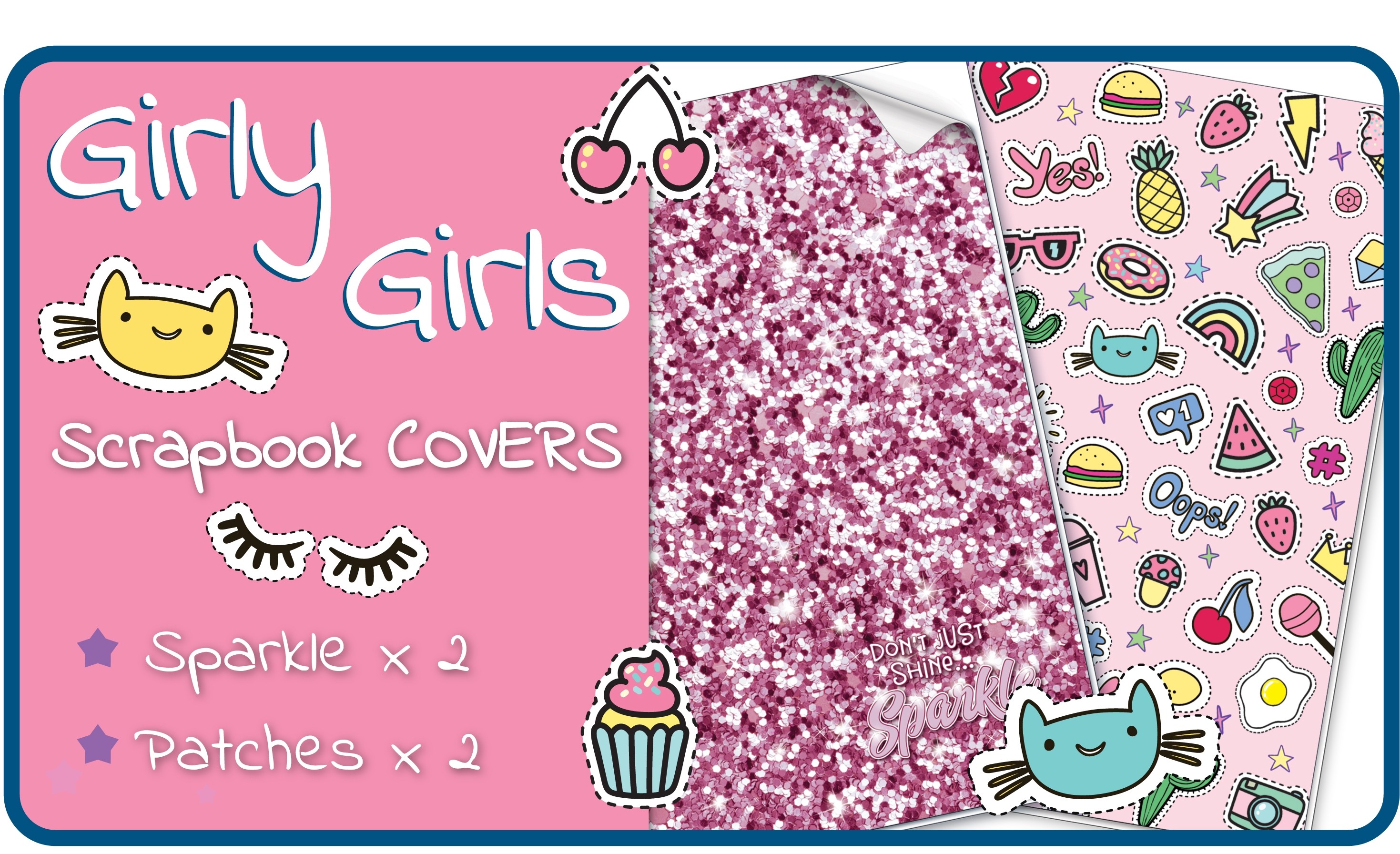 Girly Girls Scrapbook Cover 4 Pack