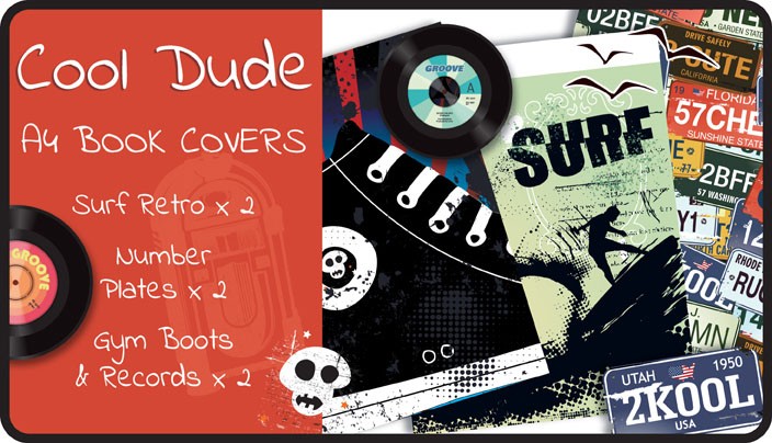 Kool Dude A4 School Book Cover Pack