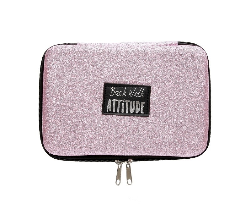 Pink Glitter Hard Cover Pencil Case 