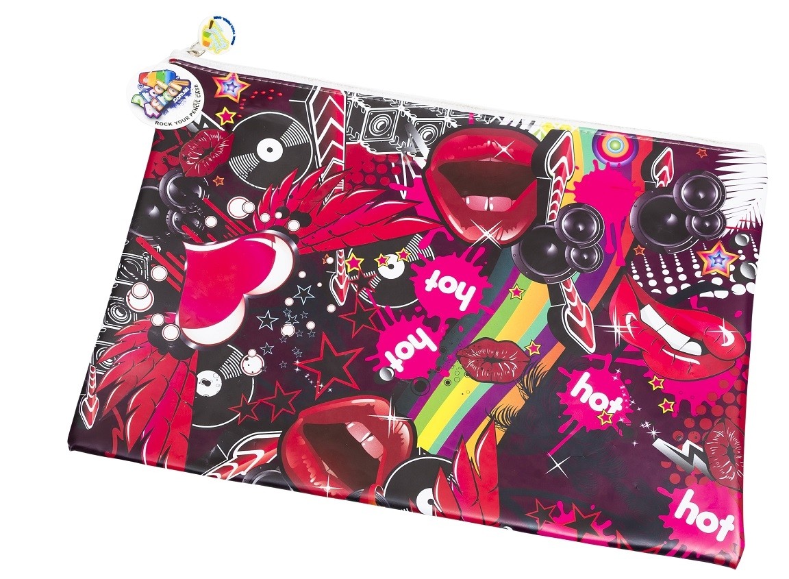 Lips & Vinyl Satchel Pencil Case/Library Bag