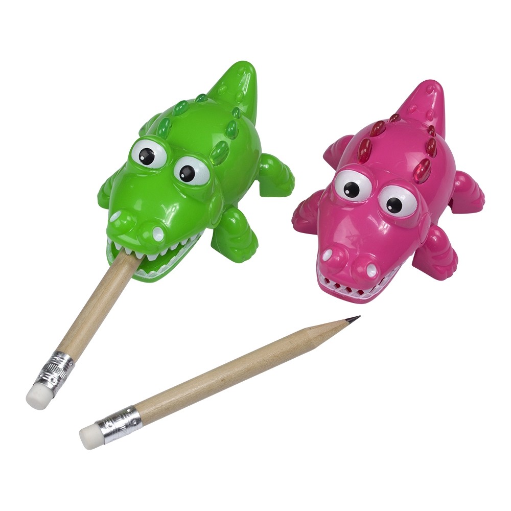 Light Up Crocodile Pencil Sharpener Set