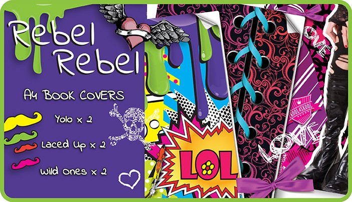 Rebel Rebel A4 School Book Cover Set