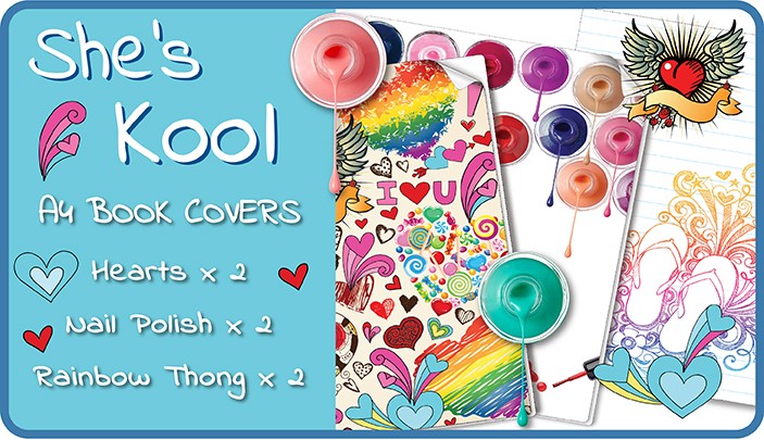 She's Cool A4 School Book Cover Pack