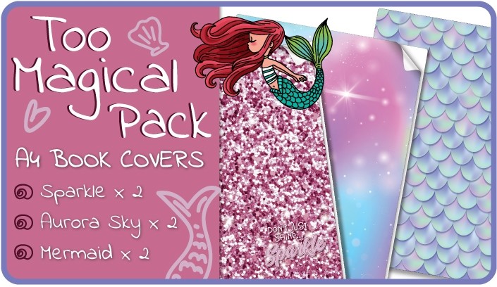 Too Magical A4 School Book Covers - 6 pack Slip-On PVC Jackets