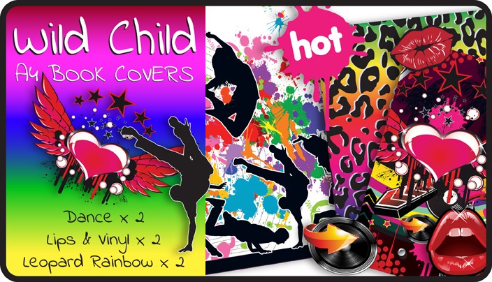 Wild Child A4 School Book Cover Pack