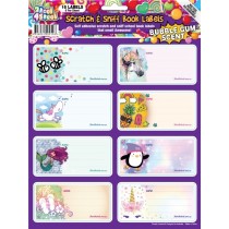 Scratch and Sniff School Book Labels - Bubblegum Scented - 18 Labels