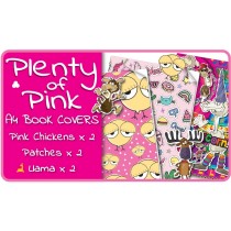 Plenty of Pink Slip-On A4 School Book Covers - 6 pack