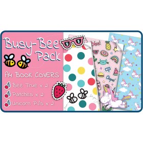 Busy-Bee A4 School Book Covers - 6 pack Slip-On PVC Jackets