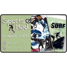 Sports Mad Slip-On PVC Scrapbook Covers - 4 pack