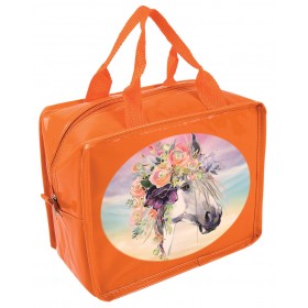 Floral Filly Lunch Cube - Insulated Lunch Bag  - Orange