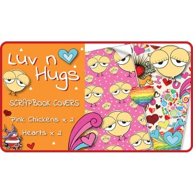 Luv n Hugs Slip-On PVC Scrapbook Covers - 4 pack