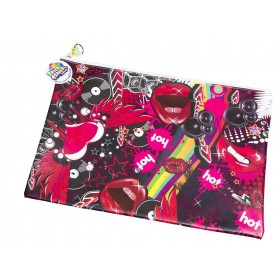 Lips & Vinyl Satchel Pencil Case/Library Bag