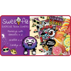 Sweet-Az School Exercise Book Covers (9x7) - 6 pack