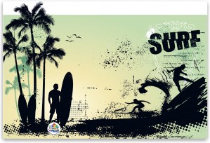 Retro Surf A4 Book Cover