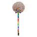 Lollipop Pen Beige Glitter Rainbow Pom Pom Pen