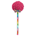 Lollipop Burgundy Glitter Rainbow Pom Pom Pen