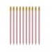 10 Pack of Pink Pencils with Gold Heart